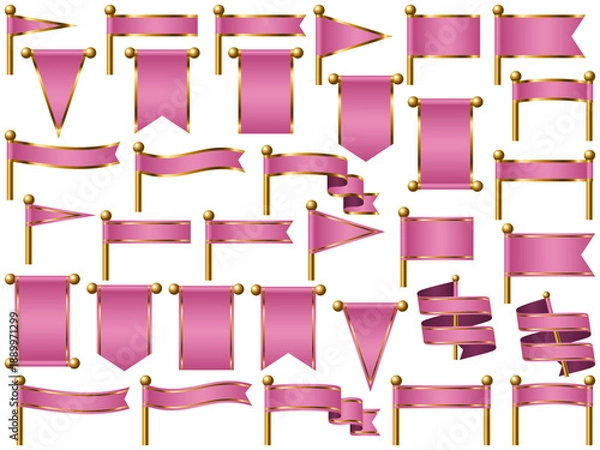 Obraz 旗、線付、m3ピンク