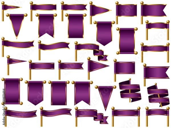 Fototapeta 旗、線付、m13紫