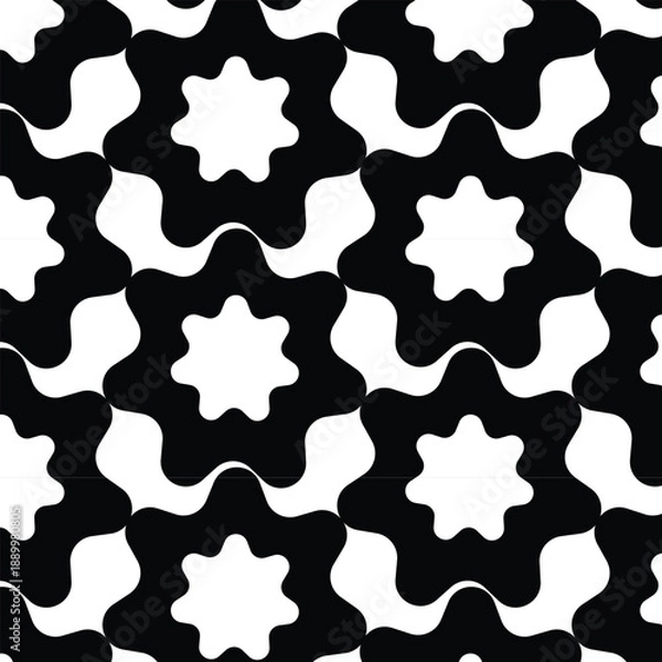 Fototapeta is a seamless black and white vector pattern