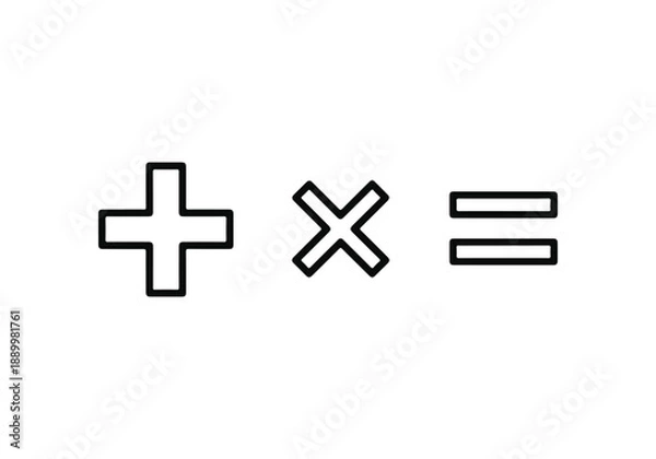 Fototapeta Basic mathematical symbols Vector