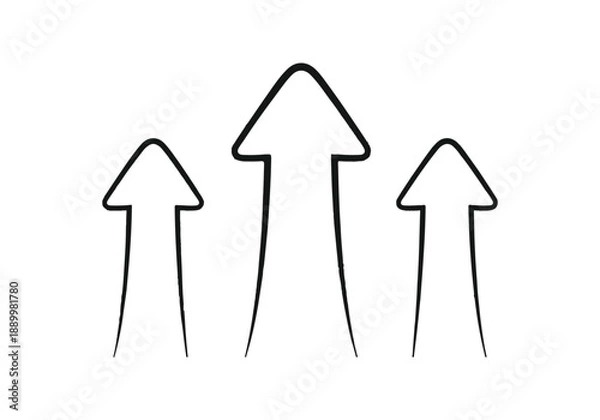 Fototapeta Three upward pointing arrows Vector