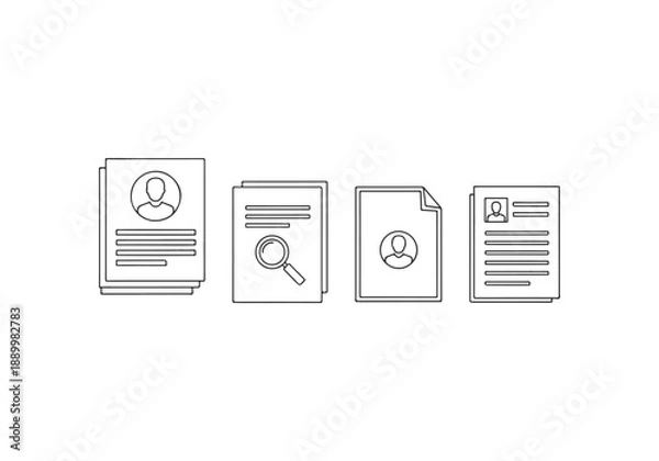 Fototapeta Document icons representing various actions Vector