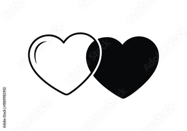 Fototapeta Two hearts intertwined Vector