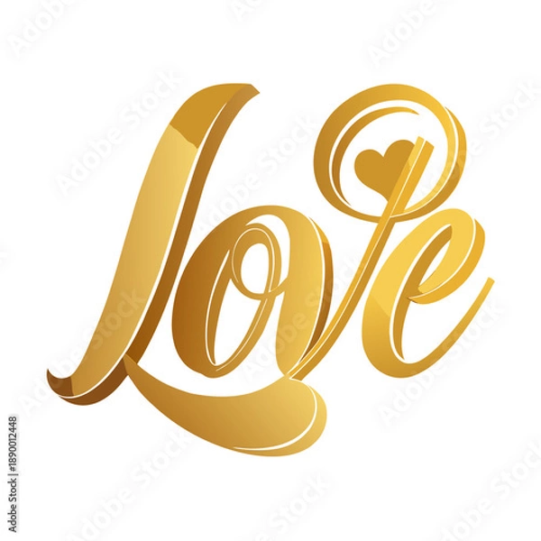 Obraz Golden Love Typography