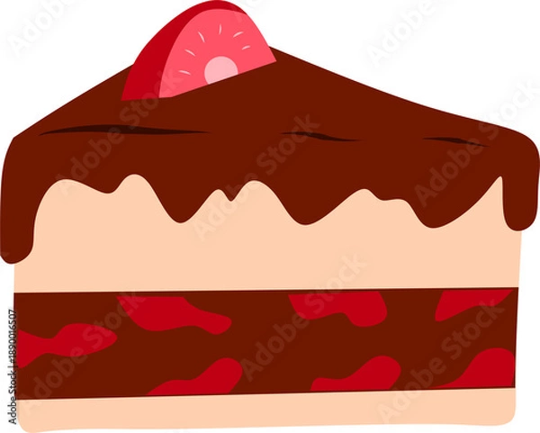 Obraz Delicious Chocolate Strawberry Cake Slice