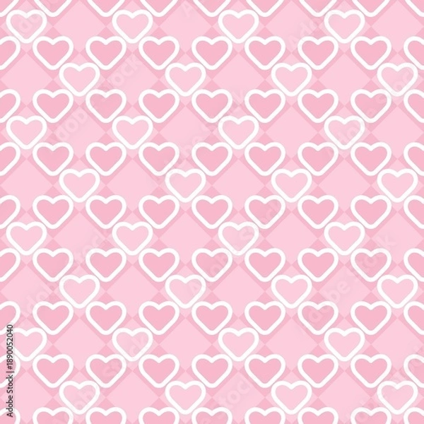 Obraz Pink heart Valentine pattern background.