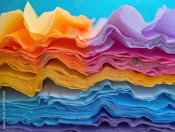 Obraz Engaging optical effect achieved with stacked paper reams