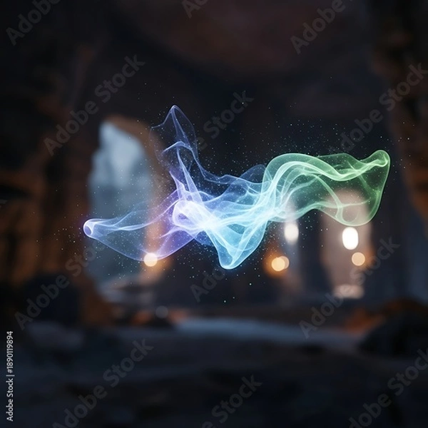 Obraz Colorful light trails in dark setting