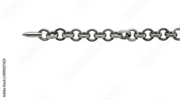 Obraz Metal chain segment isolated on transparent background