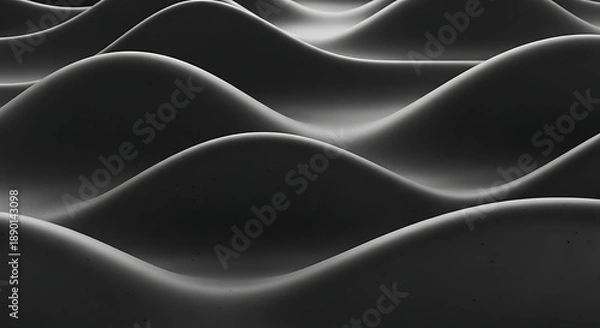 Obraz Abstract Wavy Lines Pattern Black and White Design