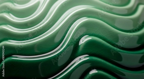 Obraz Abstract Green Wavy Background Texture Design Element