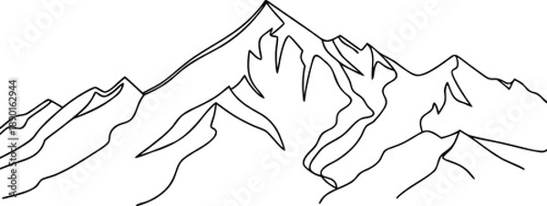 Obraz Simple Mountain Drawing