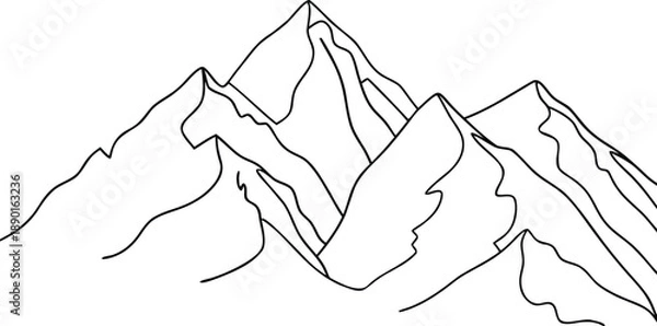 Obraz Simple Mountain Line Drawing