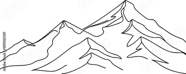 Obraz Simple Mountain Line Drawing
