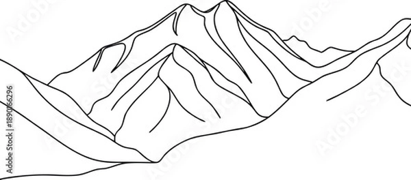 Obraz Simple Mountain Line Drawing