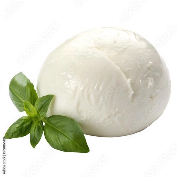 Obraz Buffalo mozzarella cheese isolated on transparent background