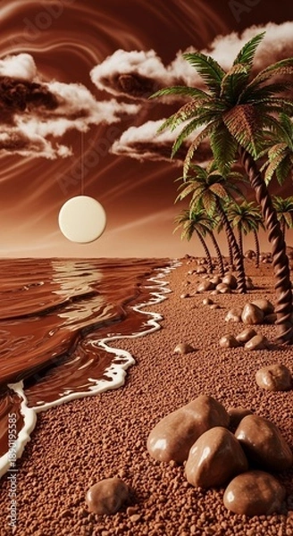 Obraz fantasy landscape chocolate beach