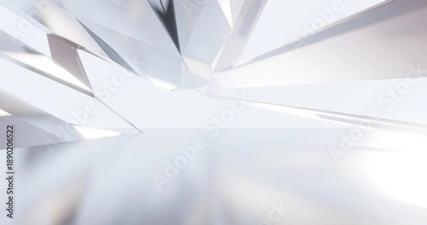 Obraz Futuristic abstract background crystal arched interior 3d render