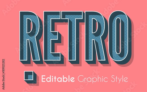 Obraz Edytowalny styl grafiki retro 3D