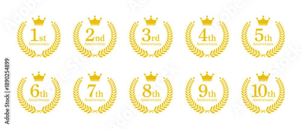 Obraz 周年エンブレムセット アニバーサリー ゴールド