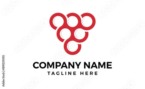 Fototapeta red grape logo vector design template
