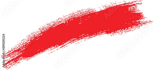 Obraz Red Brush Stroke Texture on White Background paint