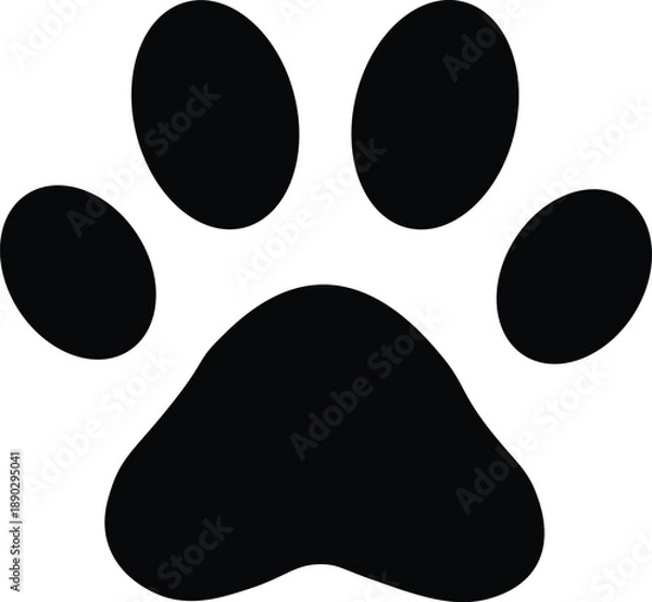 Obraz Solid Black Paw Print Icon animal