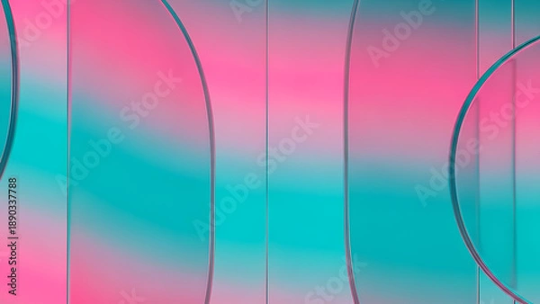 Obraz Vibrant Gradient Background with Smooth, Curved Vertical Stripes and Reflections