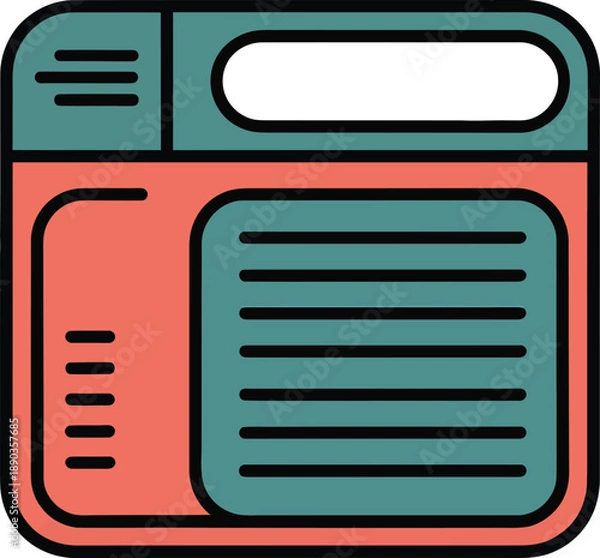 Obraz Retro Data Storage Floppy Diskette Icon for Digital Files