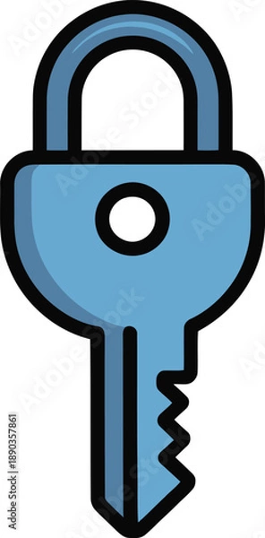 Obraz Blue Master Key Icon for Security Access and Lock Solutions