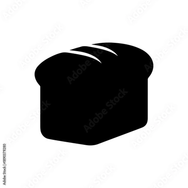 Fototapeta Bread Silhouette on White Background