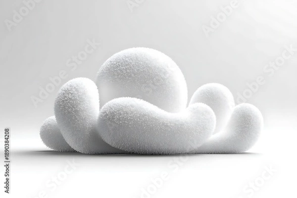 Obraz Abstract white cloud formation isolated on white background