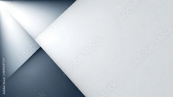 Obraz Abstract Geometric White Background with Sharp Light and Shadow Reflection