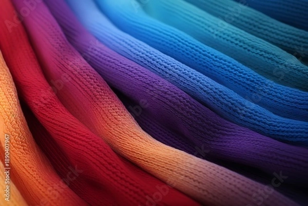 Obraz Vibrant knitted textile display