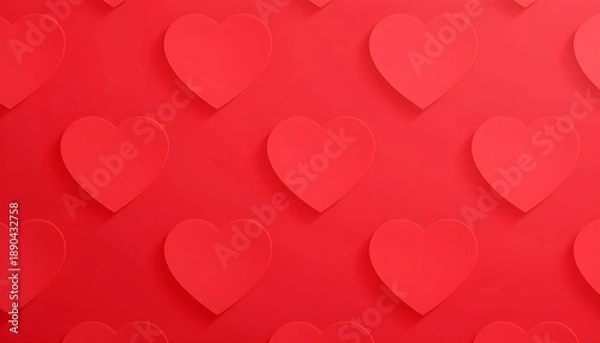 Obraz Seamless red heart pattern background texture