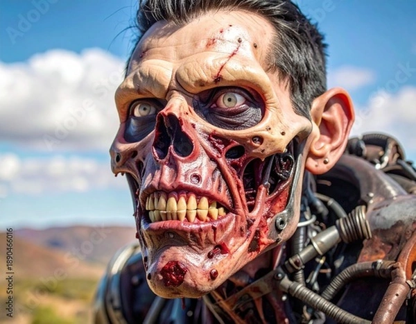 Obraz Mechanical cyborg portrait 