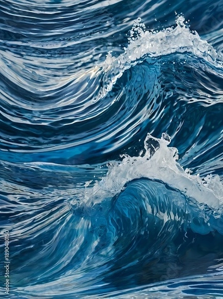 Obraz Abstract blue background with waves