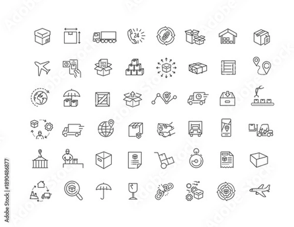 Fototapeta Freight Solutions Outline Icon Set