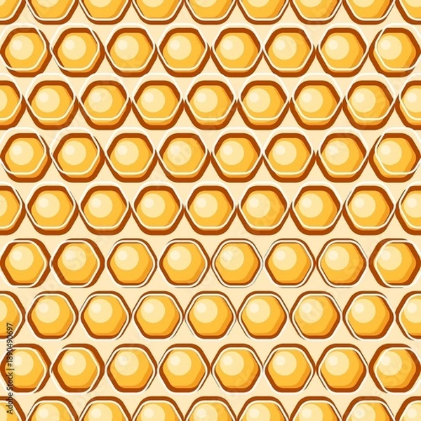Obraz Honeycomb cartoon cute background.
