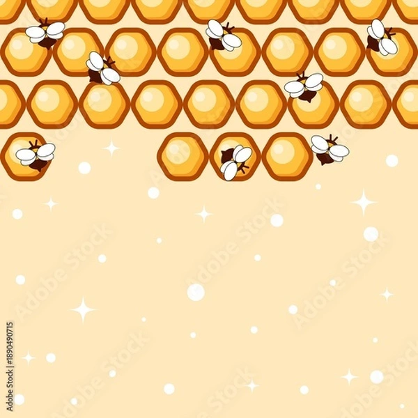 Obraz Honeycomb cartoon cute background.
