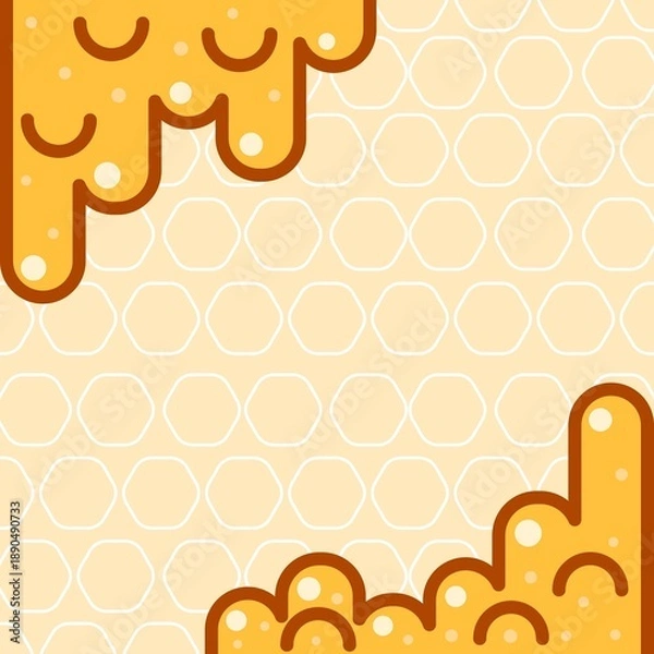 Obraz Honeycomb cartoon cute background.