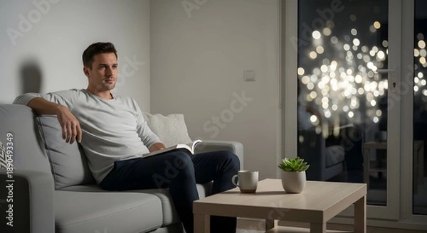 Obraz businessman sitting on a sofa