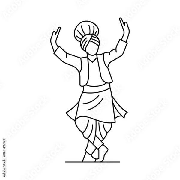 Obraz Punjabi Dance Icon. Vector Design