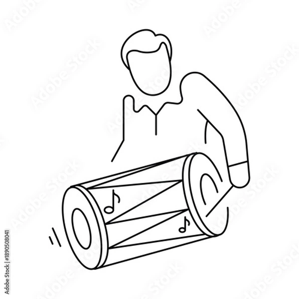 Obraz Dhol Music Icon. Vector Design