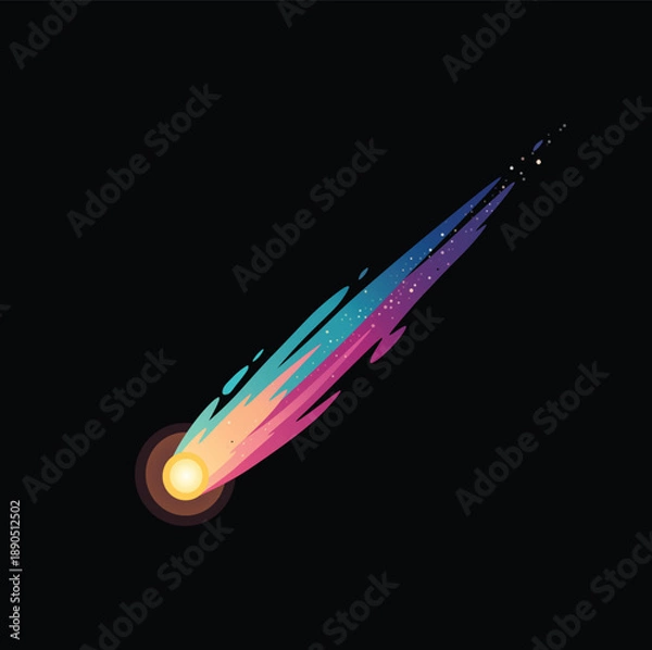 Obraz Colorful Comet Flying Through Space