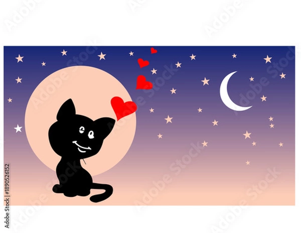 Fototapeta CHATONS AU CLAIR DE LUNE