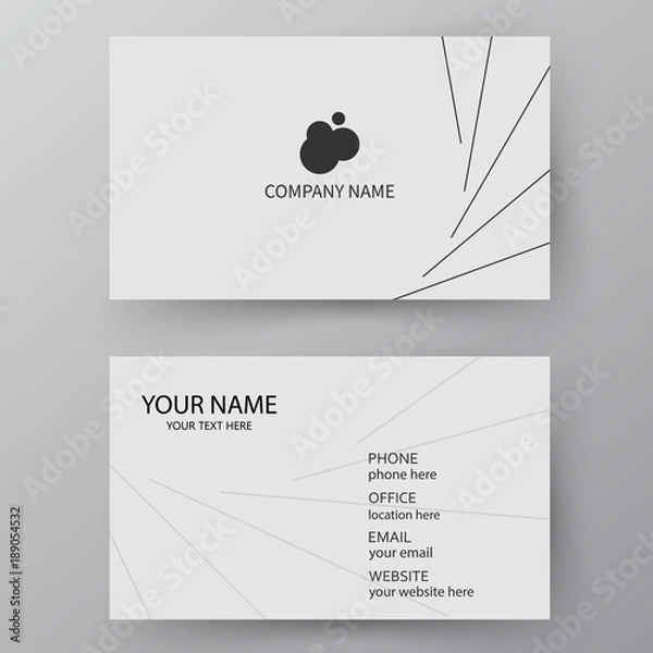 Fototapeta Vector business card template. Visiting card for business and personal use. Modern presentation card with company logo. Vector illustration design.