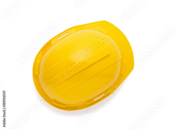 Obraz Yellow helmet isolate on white background