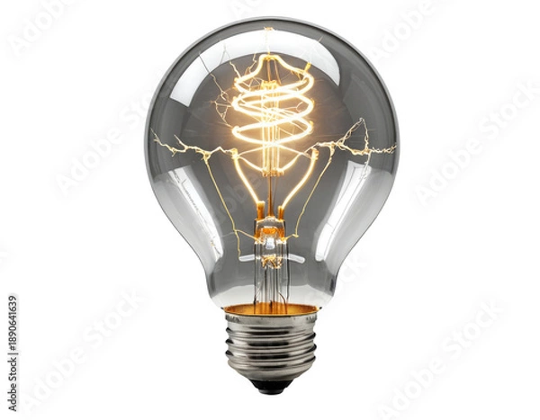 Obraz A light bulb containing a bright lightning strike