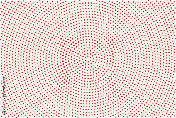 Obraz Red Polka Dot Pattern with Concentric Circles